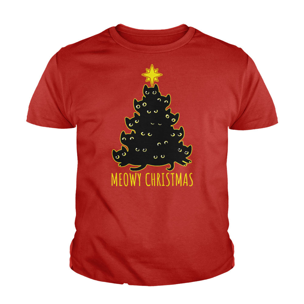 Meowy Christmas Kids Shirt - BustedTees.com