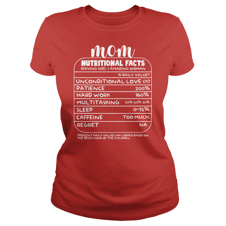 Mom Nutrition Facts - BustedTees.com