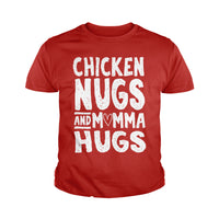 Load image into Gallery viewer, Chicken Nugs and Momma Hugs Kids Shirts - BustedTees.com
