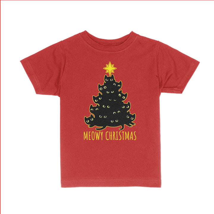 Meowy Christmas Kids Shirt - BustedTees.com