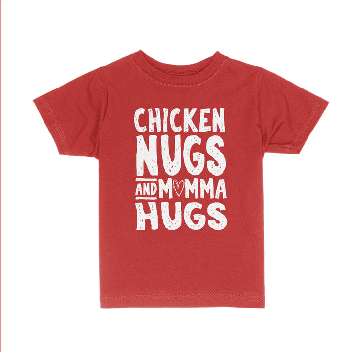 Chicken Nugs and Momma Hugs Kids Shirts - BustedTees.com