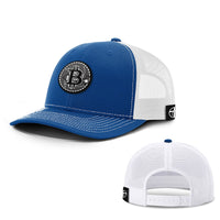 Load image into Gallery viewer, Bitcoin Black and White Patch Hats - BustedTees.com
