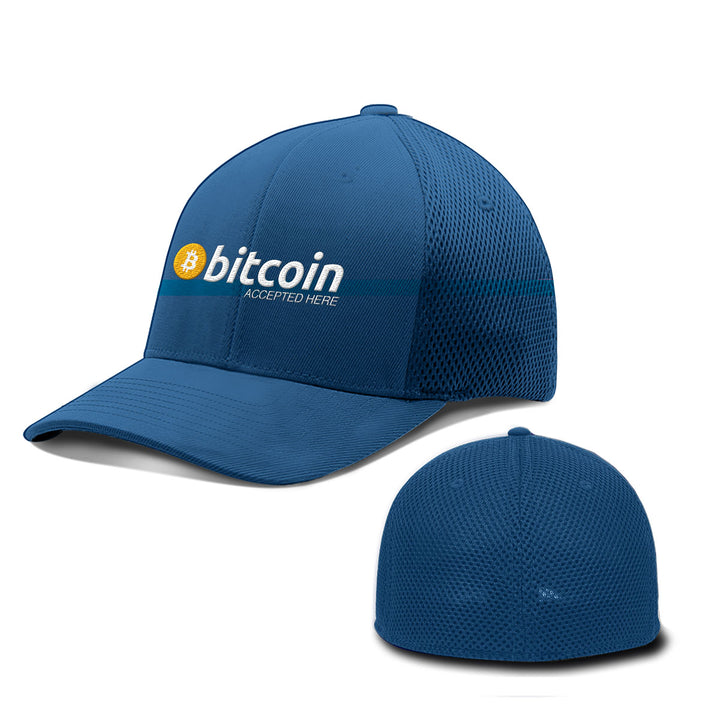 Bitcoin Accepted Here Hats - BustedTees.com