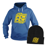 Load image into Gallery viewer, Pew Pew Hoodie + Free Beanie
