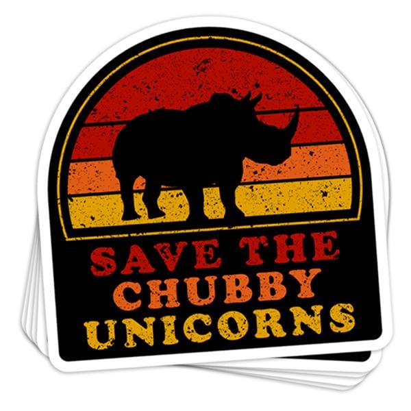 Save The Chubby Unicorns Vinyl Sticker - BustedTees.com