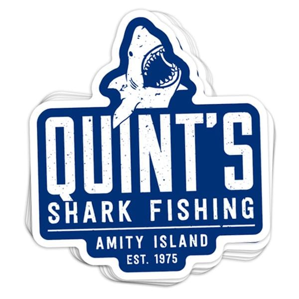 Shark Fishing Vinyl Sticker - BustedTees.com
