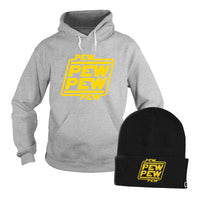 Load image into Gallery viewer, Pew Pew Hoodie + Free Beanie
