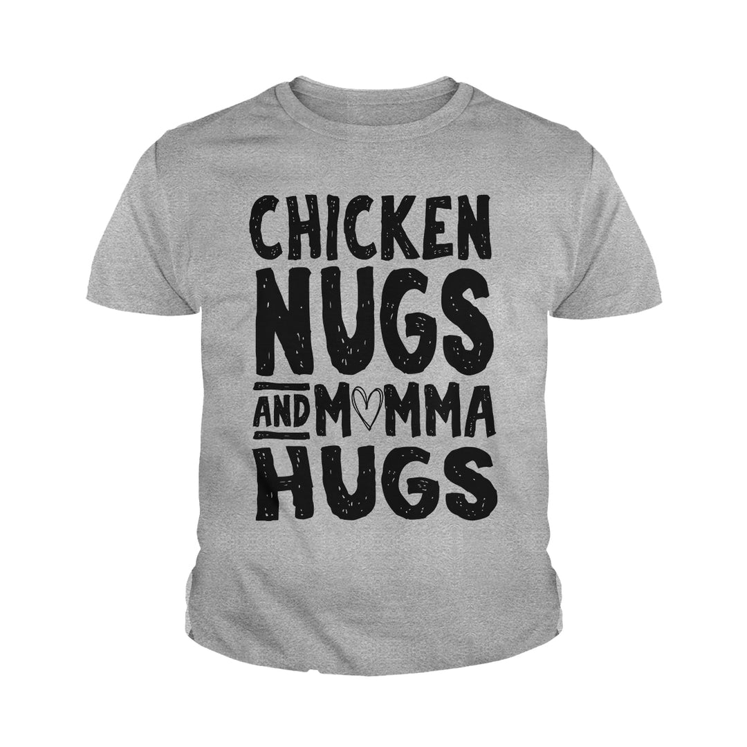 Chicken Nugs and Momma Hugs Kids Shirts - BustedTees.com