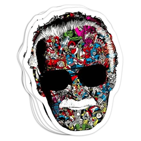 Stan Lee Man Of Many Faces Vinyl Sticker - BustedTees.com