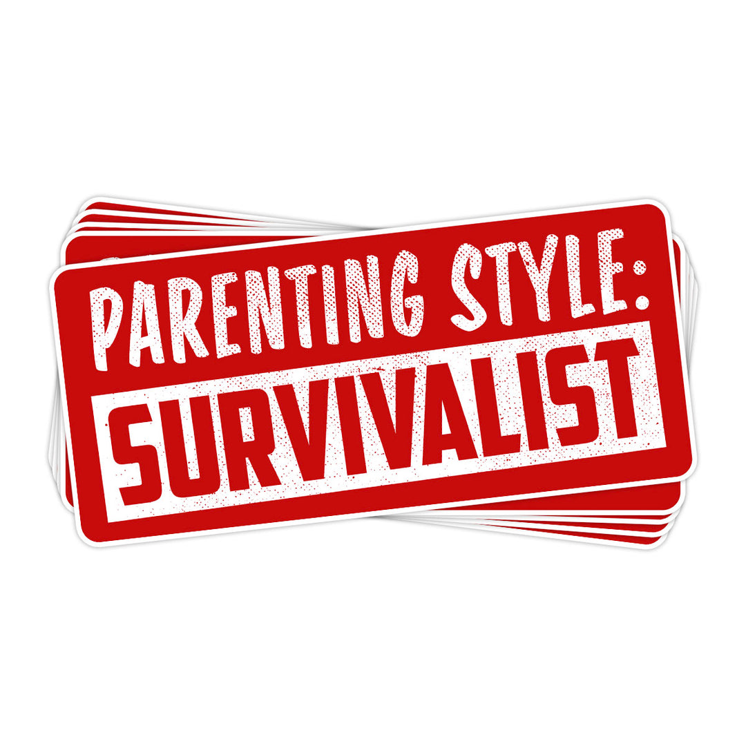 Parenting Style: Survivalist Vinyl Sticker - BustedTees.com