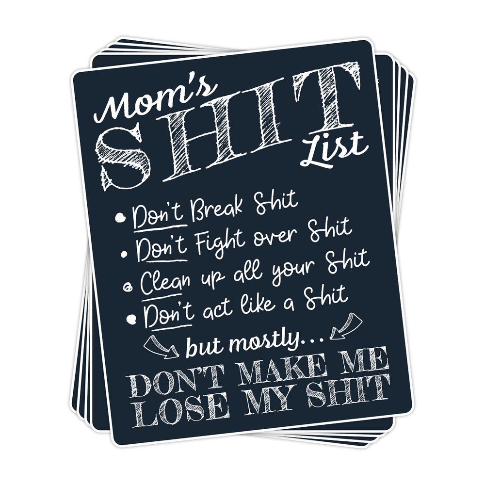 Mom's Shit List Vinyl Sticker - BustedTees.com