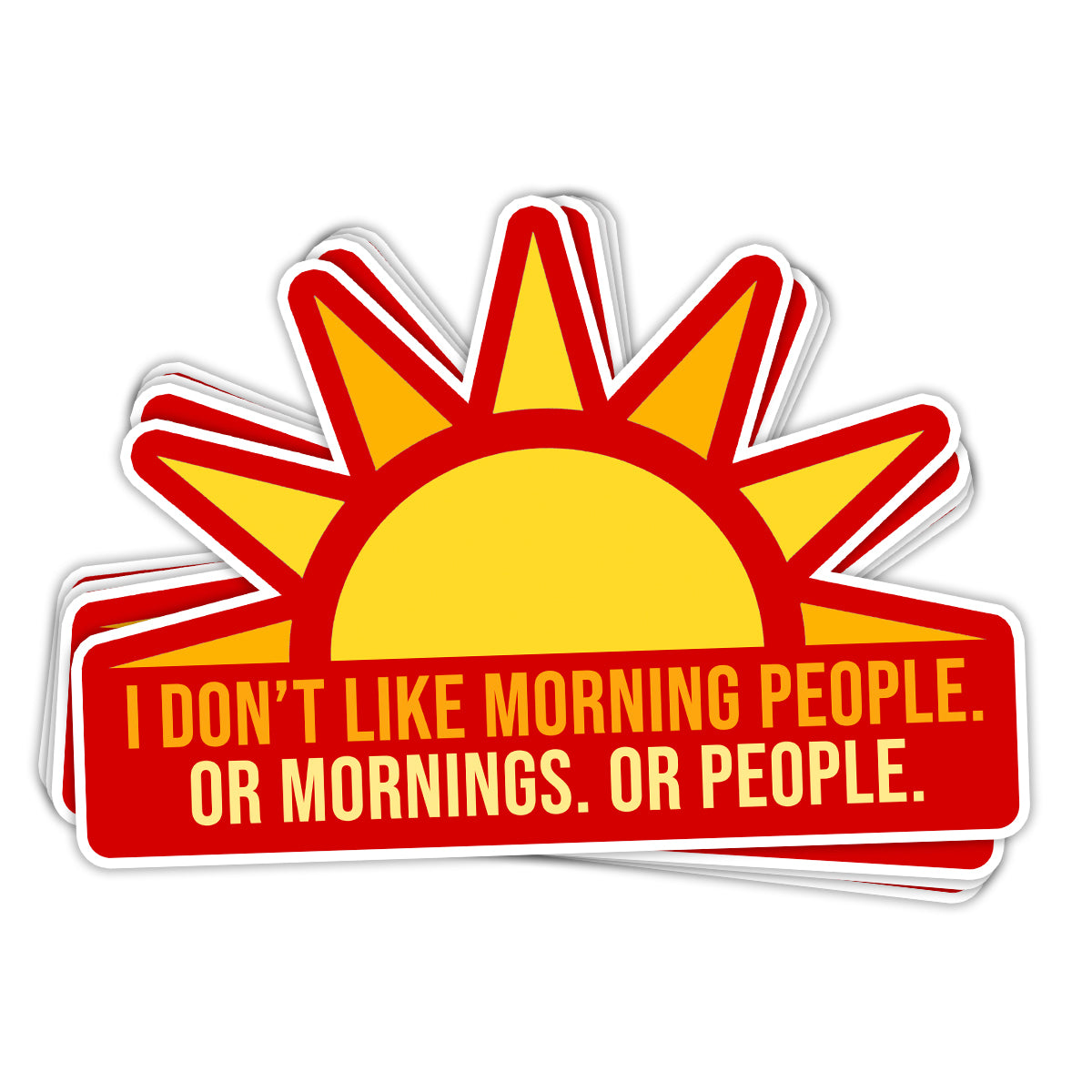 Morning People Vinyl Sticker - BustedTees.com