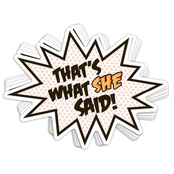 That's What She Said Vinyl Sticker - BustedTees.com
