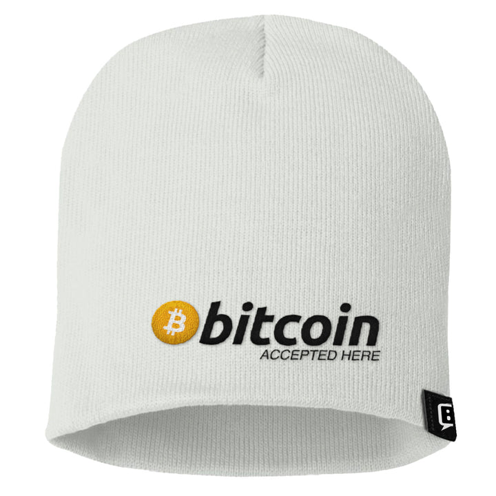 Bitcoin Accepted Here Beanies - BustedTees.com