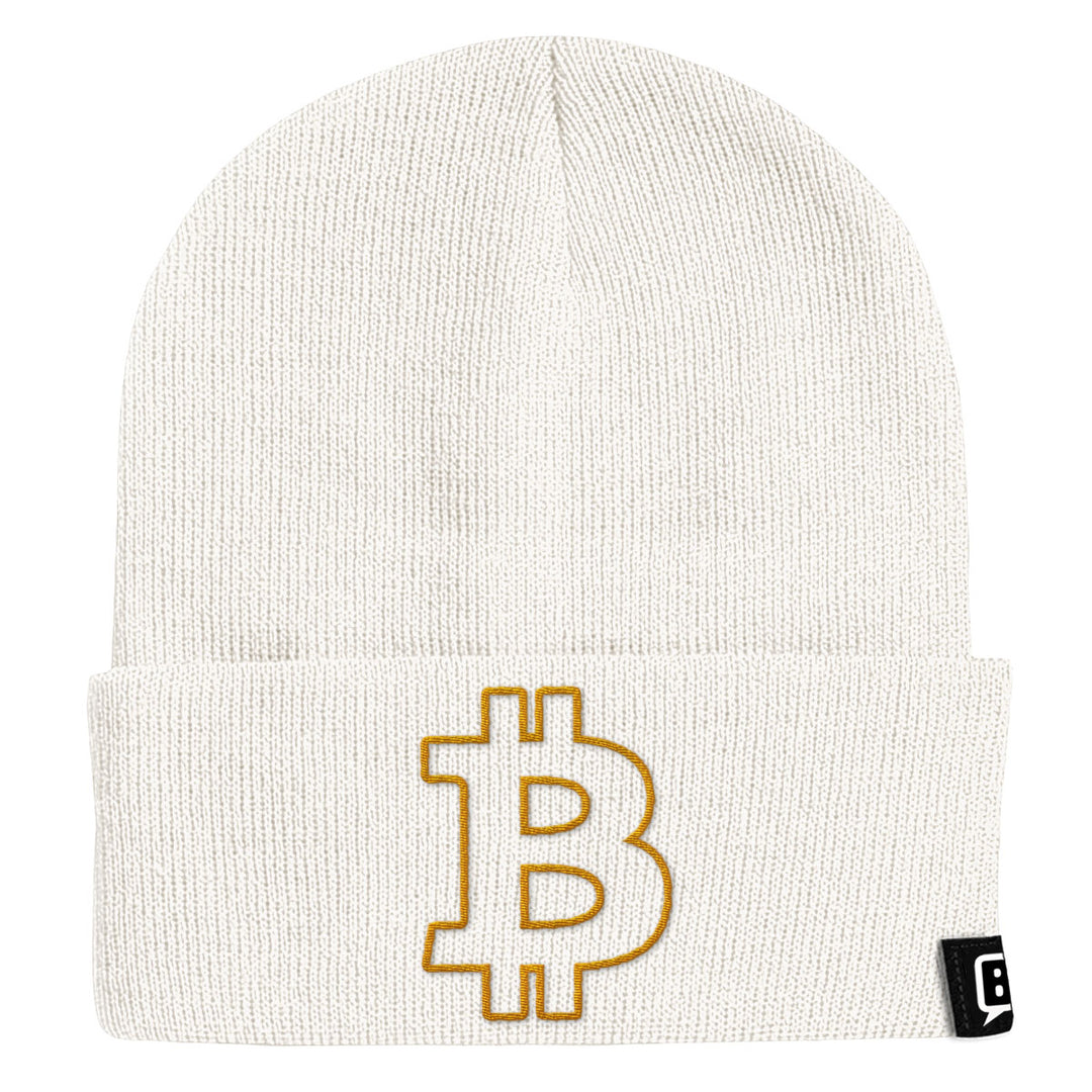 Bitcoin Outline Beanies - BustedTees.com