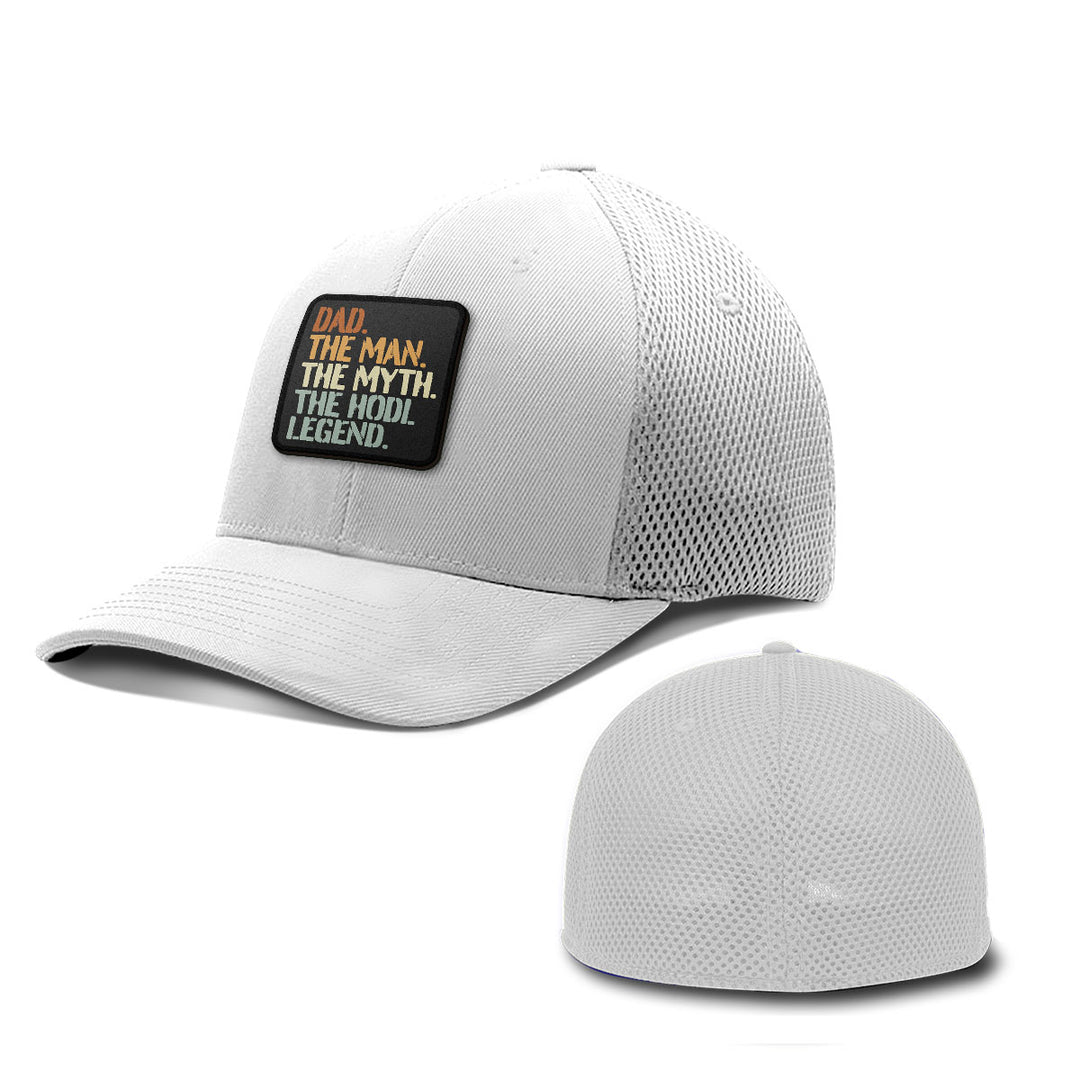 Dad The Hodl Legend Patch Hats - BustedTees.com
