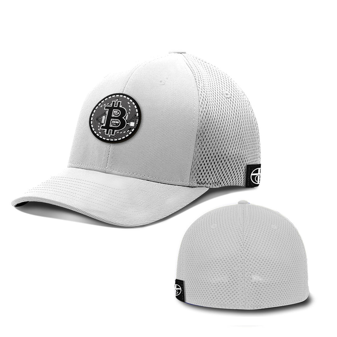 Bitcoin Black and White Patch Hats - BustedTees.com