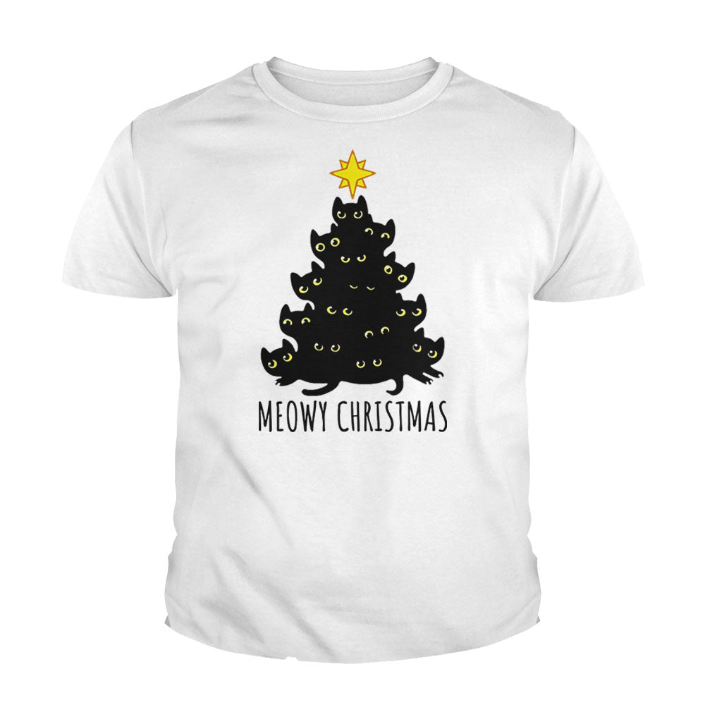 Meowy Christmas Kids Shirt - BustedTees.com