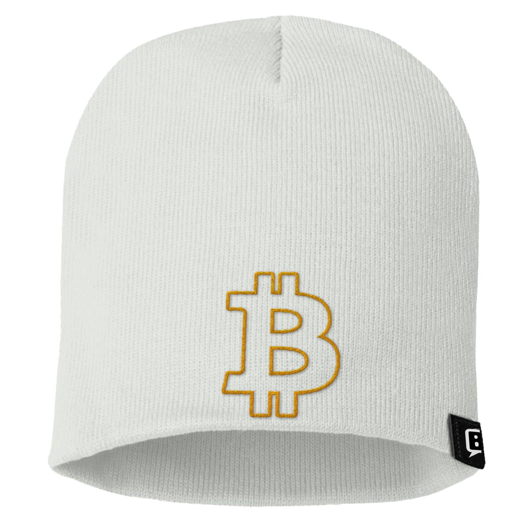Bitcoin Outline Beanies - BustedTees.com