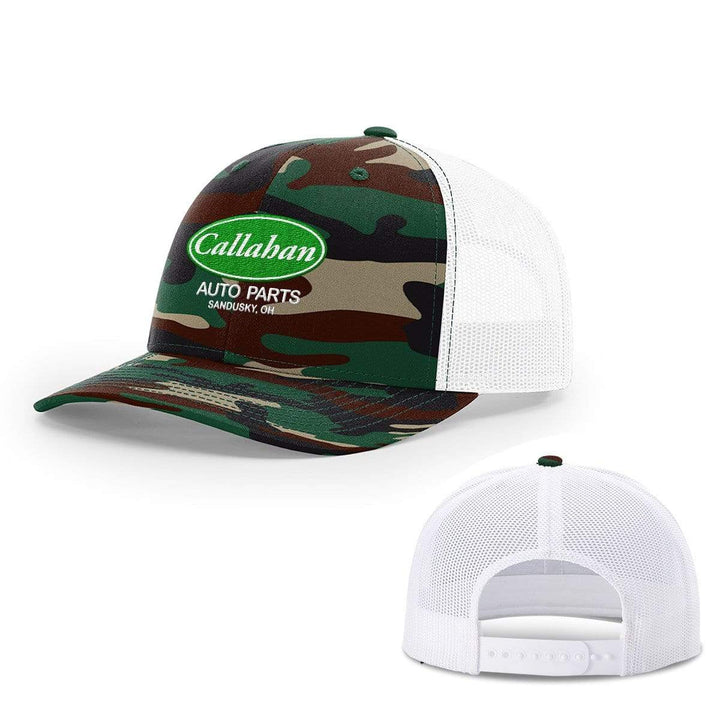 BustedTees.com Snapback / Green Camo and White / One Size Callahan Auto Parts Hats
