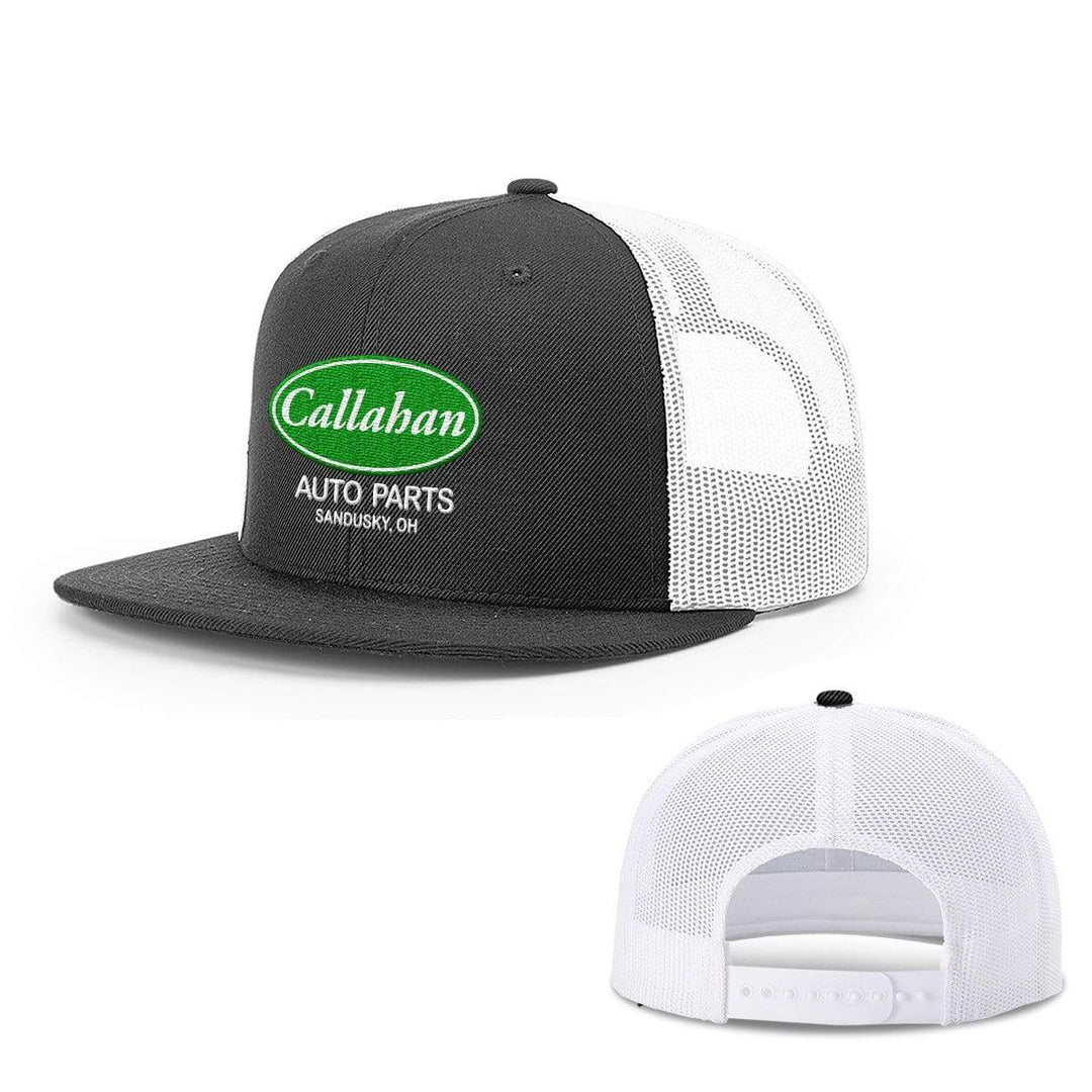 BustedTees.com Snapback Flatbill / Black and White / One Size Callahan Auto Parts Hats
