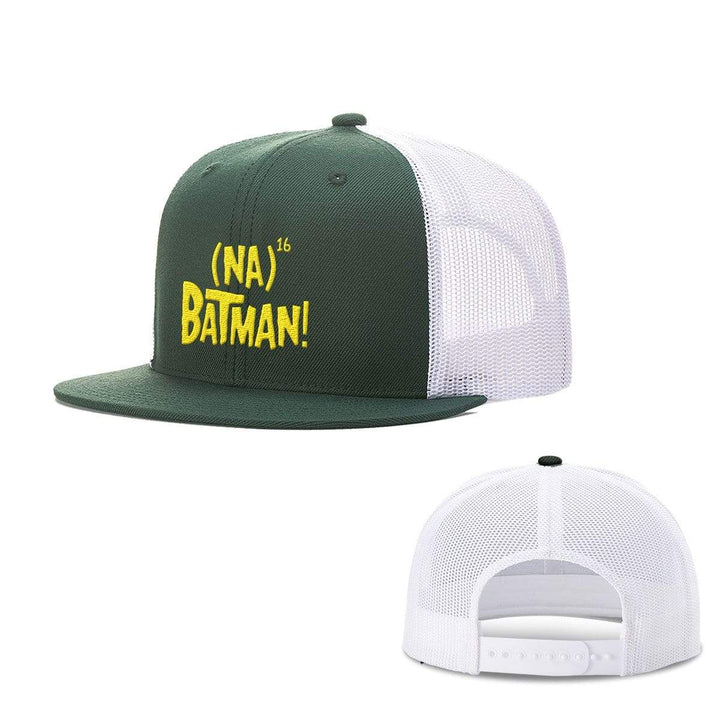 BustedTees.com Snapback Flatbill / Dark Green and White / One Size Hero Song Hats