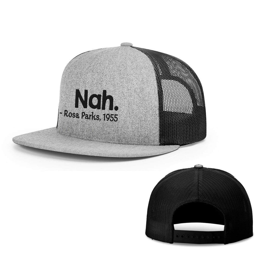 BustedTees.com Snapback Flatbill / Heather and Black / One Size Nah Rosa Parks Hats