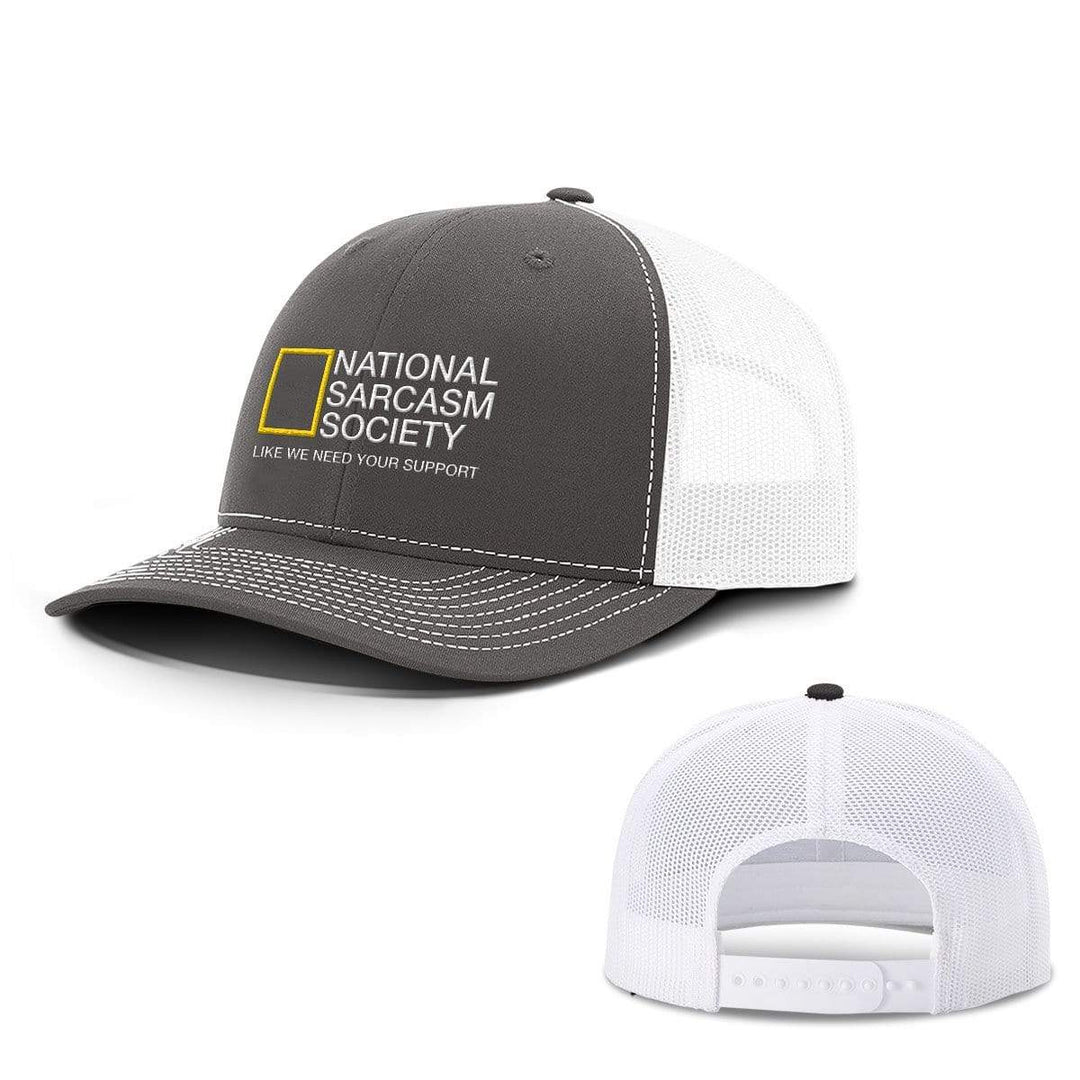BustedTees.com Snapback / Charcoal and White / One Size National Sarcasm Society Hats