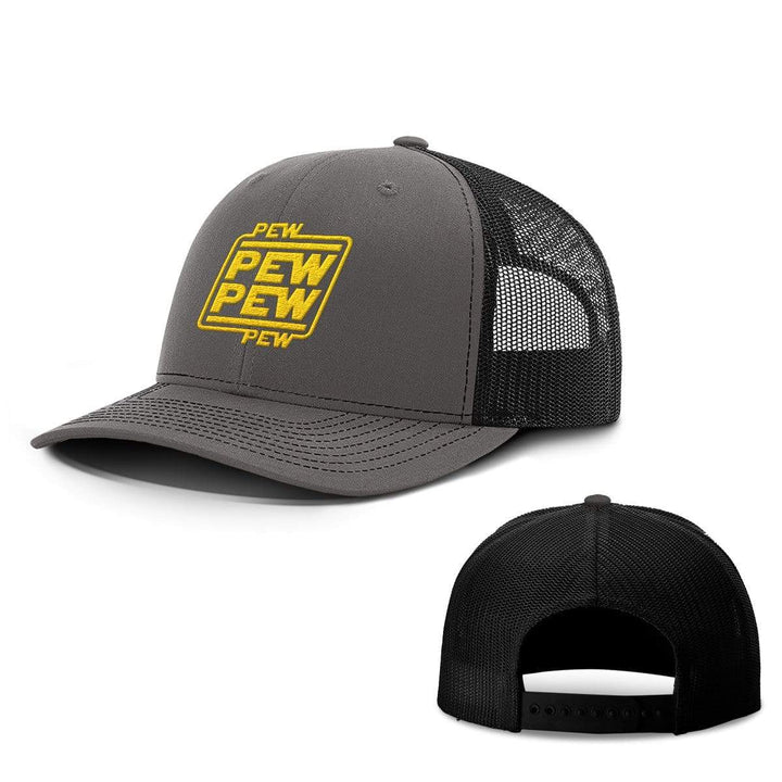 BustedTees.com Snapback / Charcoal and Black / One Size Pew Pew Hats