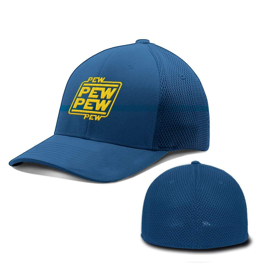 BustedTees.com Flexfit / Royal Blue / S/M Pew Pew Hats