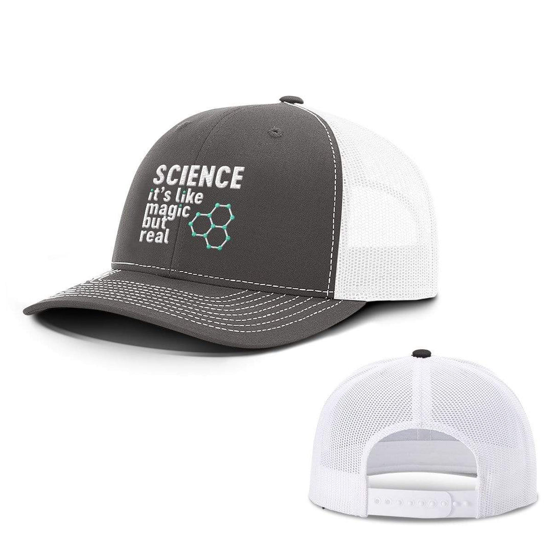 BustedTees.com Snapback / Charcoal and White / One Size Science Magic Hats