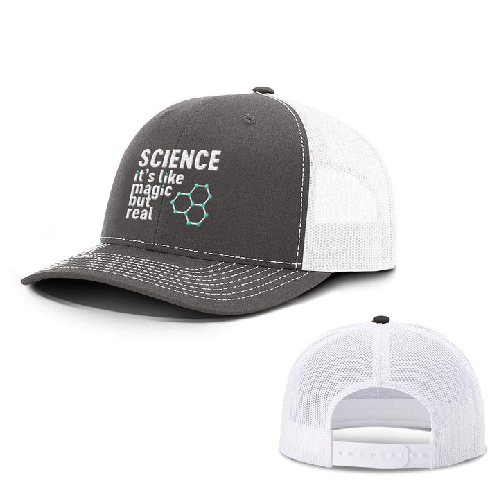 BustedTees.com Snapback / Charcoal and White / One Size Science Magic Hats