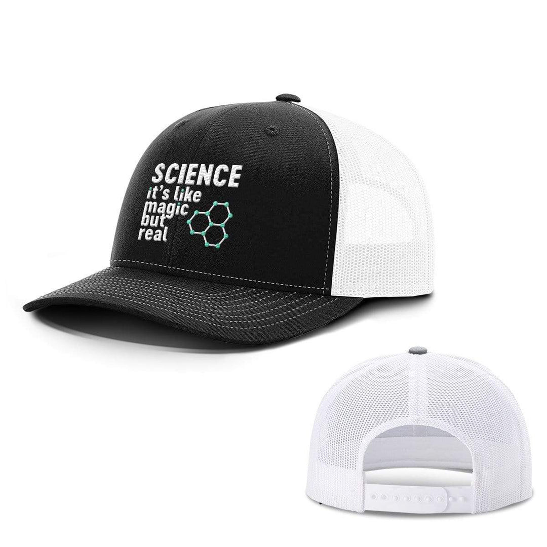 BustedTees.com Snapback / Black and White / One Size Science Magic Hats