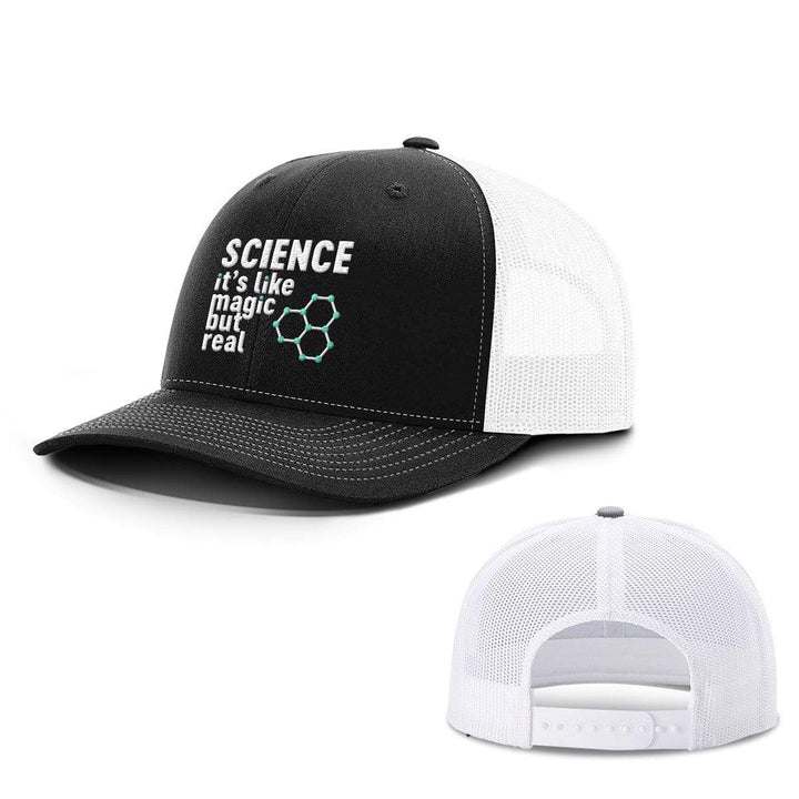 BustedTees.com Snapback / Black and White / One Size Science Magic Hats
