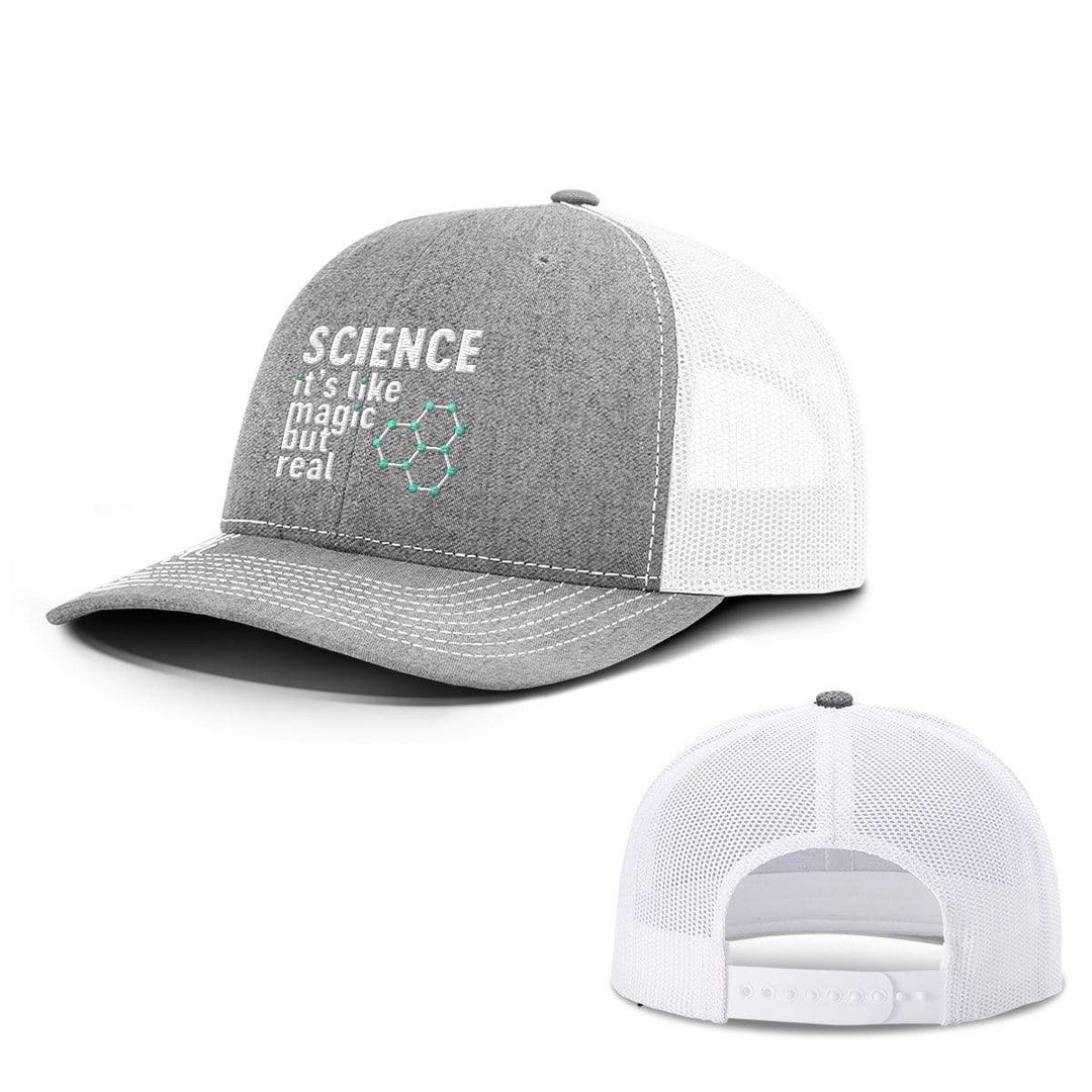 BustedTees.com Snapback / Heather and White / One Size Science Magic Hats