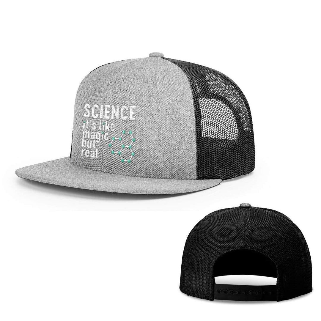 BustedTees.com Snapback Flatbill / Heather and Black / One Size Science Magic Hats