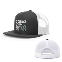 Load image into Gallery viewer, BustedTees.com Snapback Flatbill / Black and White / One Size Science Magic Hats
