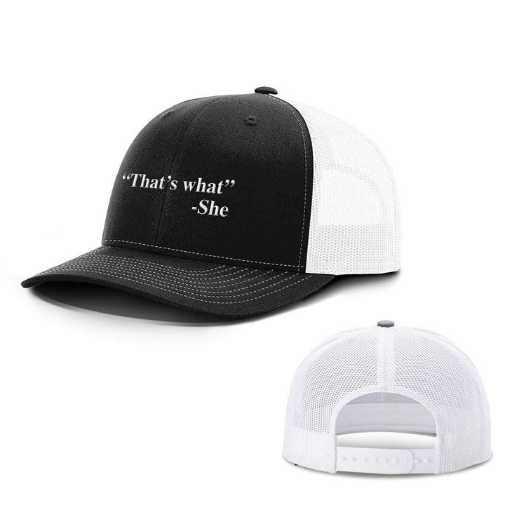 BustedTees.com Snapback / Black and White / One Size That's What She Said Hats