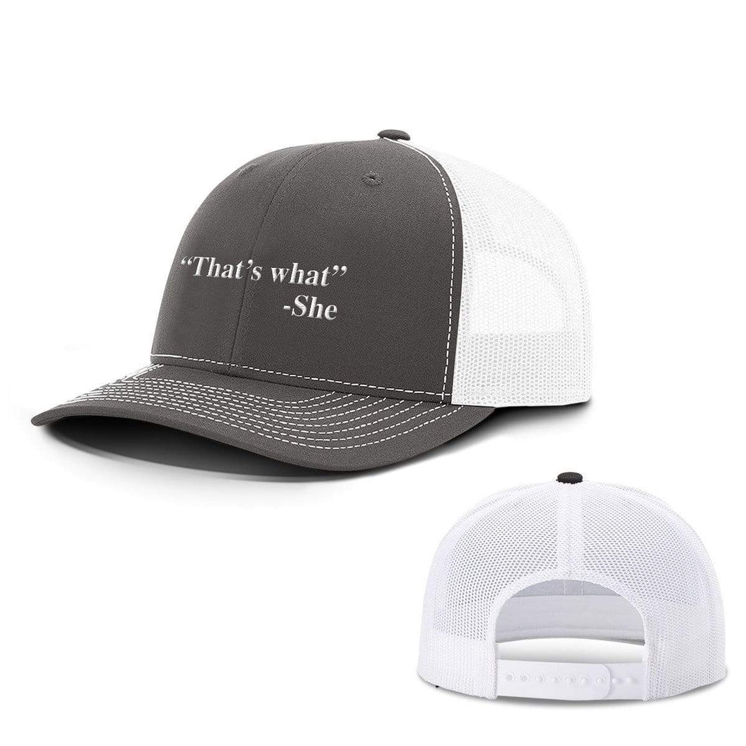 BustedTees.com Snapback / Charcoal and White / One Size That's What She Said Hats