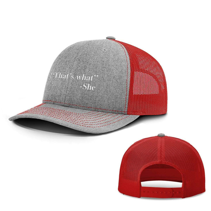 BustedTees.com Snapback / Heather and Red / One Size That's What She Said Hats