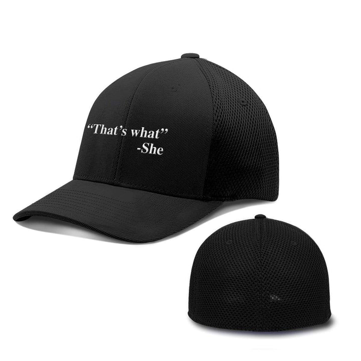 BustedTees.com Flexfit / Full Black / S/M That's What She Said Hats