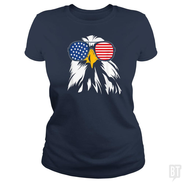 PATRIOTIC EAGLE Shirt 4th of July USA American Fla - BustedTees.com