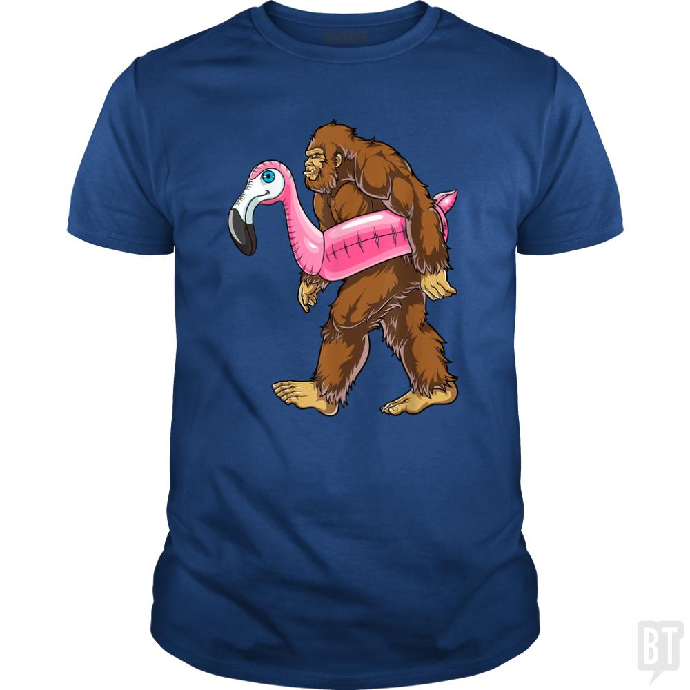 Pool Party Bigfoot Flamingo - BustedTees.com