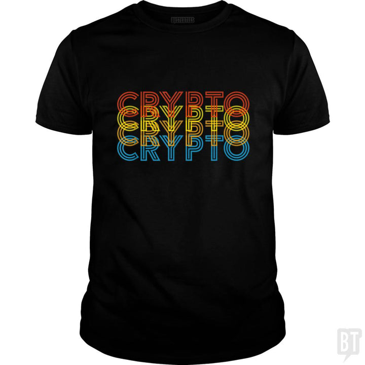 Vintage Cool Crypto Bitcoin Blockchain Retro - BustedTees.com