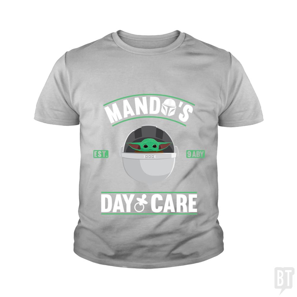 Mando's day care Kids Shirt - BustedTees.com