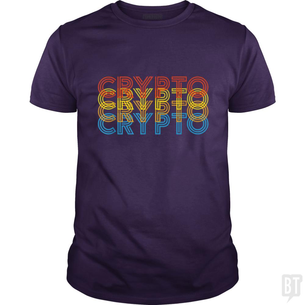 Vintage Cool Crypto Bitcoin Blockchain Retro - BustedTees.com