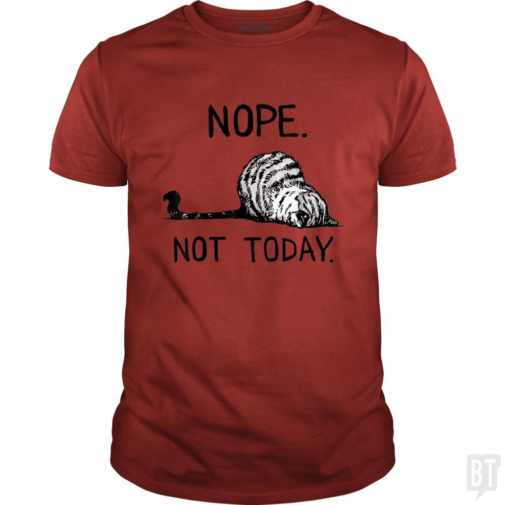 Nope not today cat - BustedTees.com