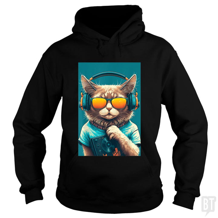 DJ Vintage 80s Cat Kitten Hoodie