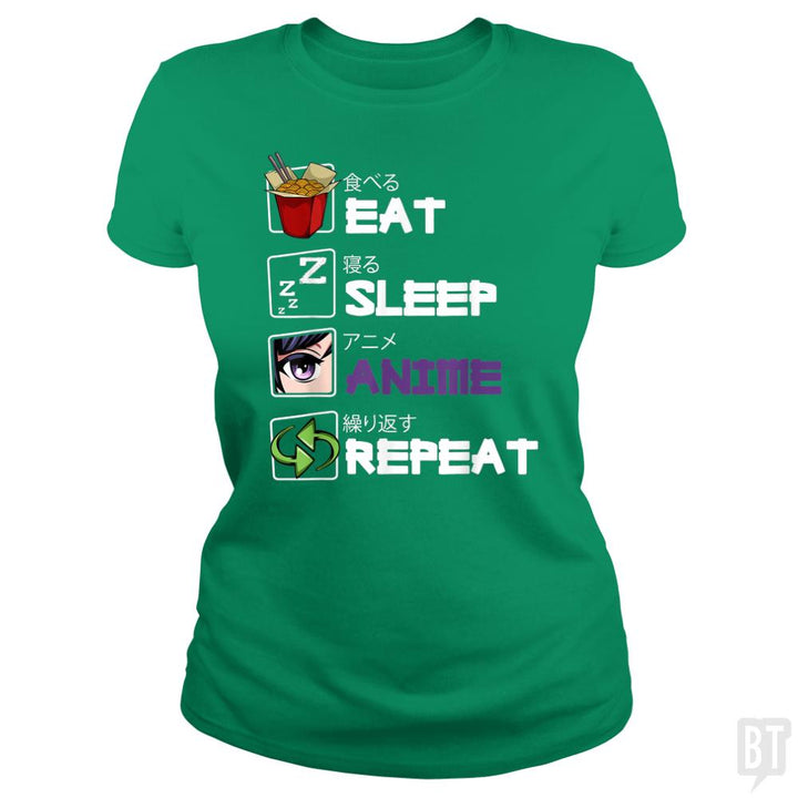 Eat Sleep Anime Repeat - BustedTees.com