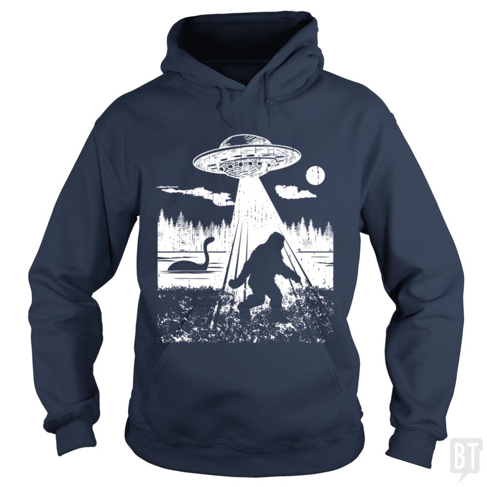 Bigfoot UFO Abduction - BustedTees.com